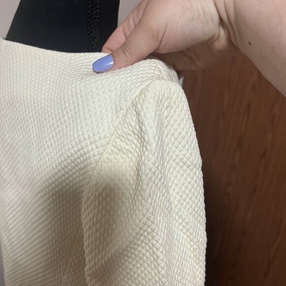 Women's Linda Allard Ellen Tracy Off White Open Front Blazer Zip Jacket Size 8 - Picture 3 of 10